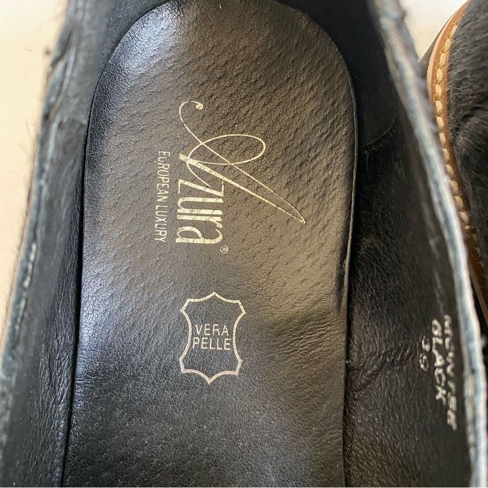 Azura Black Italian Loafer Size 8 Made in Italy - Picture 4 of 15
